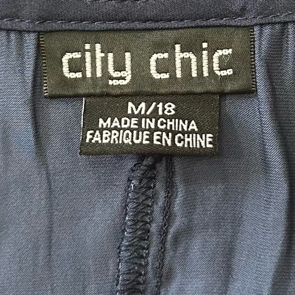 City Chic Navy Lace Back Silky Cami Top, 18/20 - Picture 5 of 7